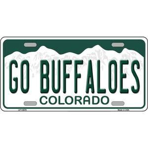 NCAA Go Buffaloes License Plate Tag Metal Colorado Sign Retro Big12 Bar New
